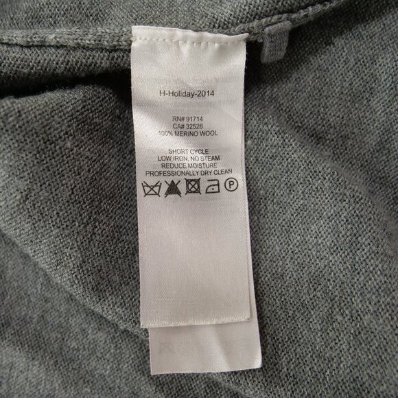 AX Armani Exchange Cardigan Sweater Womens Medium Gray Wool Leather - Picture 12 of 16